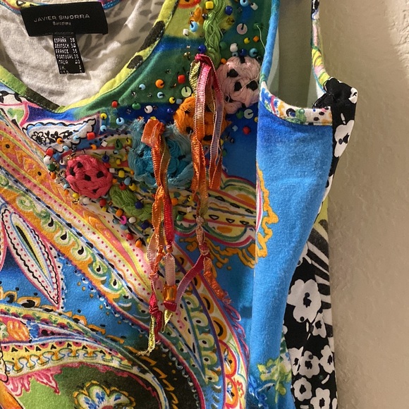 Javier simorra Barcelona size 4 women’s tank paisley , floral - Picture 3 of 8